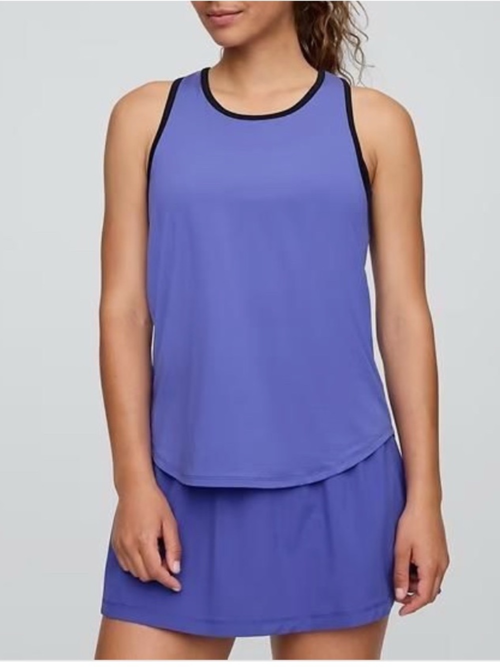 NWT GapFit Brushed Jersey Ringer Tank Top Ladies SZ L Blue
